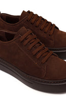 Erkek Kahverengi Bağcıklı Kalın Tabanlı Nubuk Deri Sneaker | Derimod