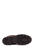 Woman Brown Thick-Soled Suede Leather Chelsea Boots | Derimod