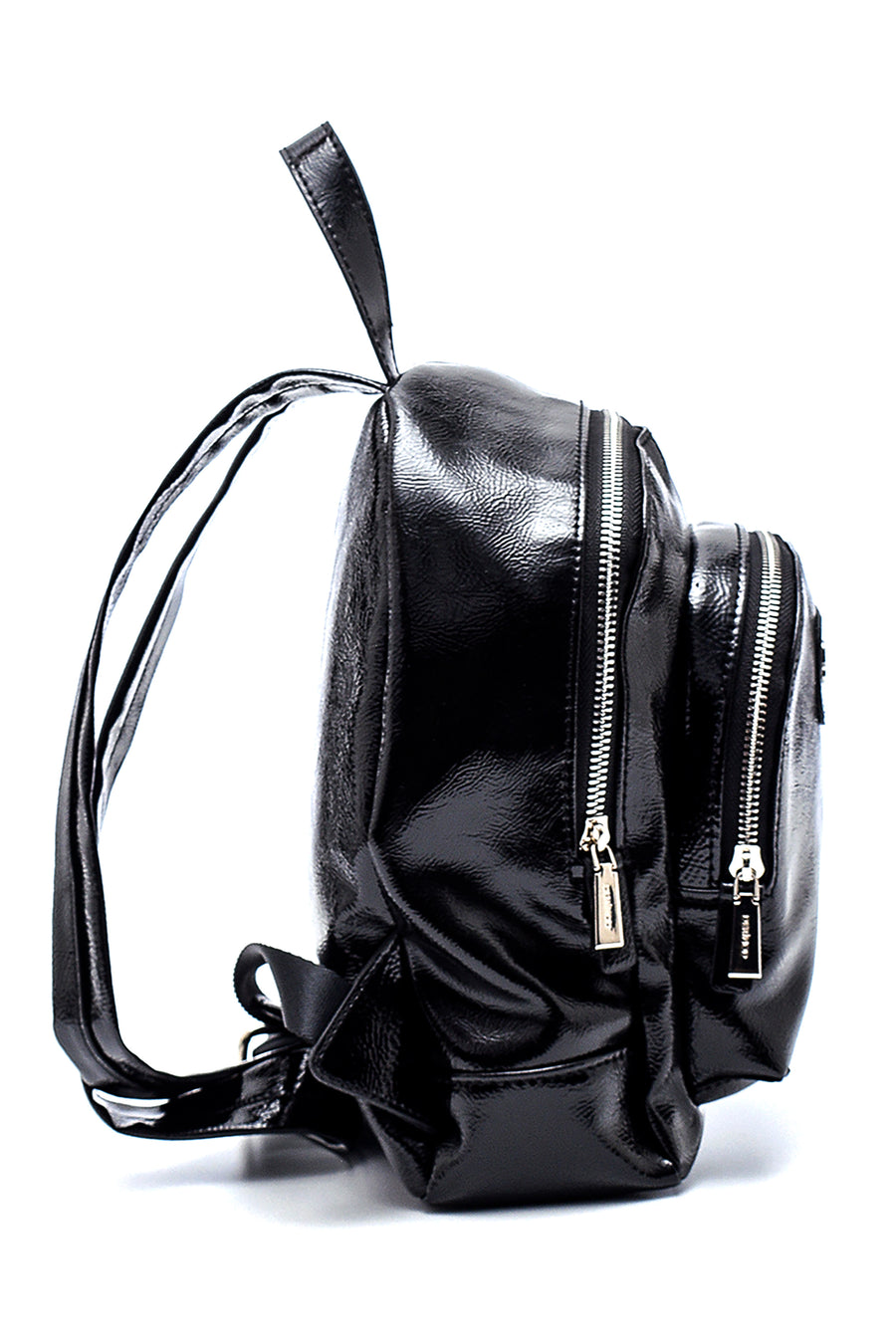 Women's Crinkled Patent Leather Backpack