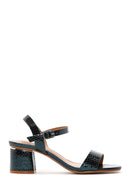 Women's Green Thick Heeled Sandals | Derimod