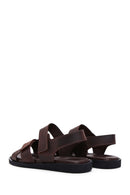 Men's Brown Nubuck Leather Sandals | Derimod