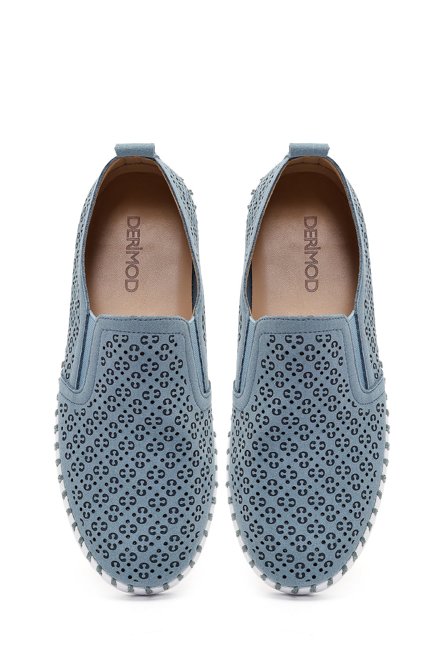 Women's Blue Patterned Fabric Comfort Shoes