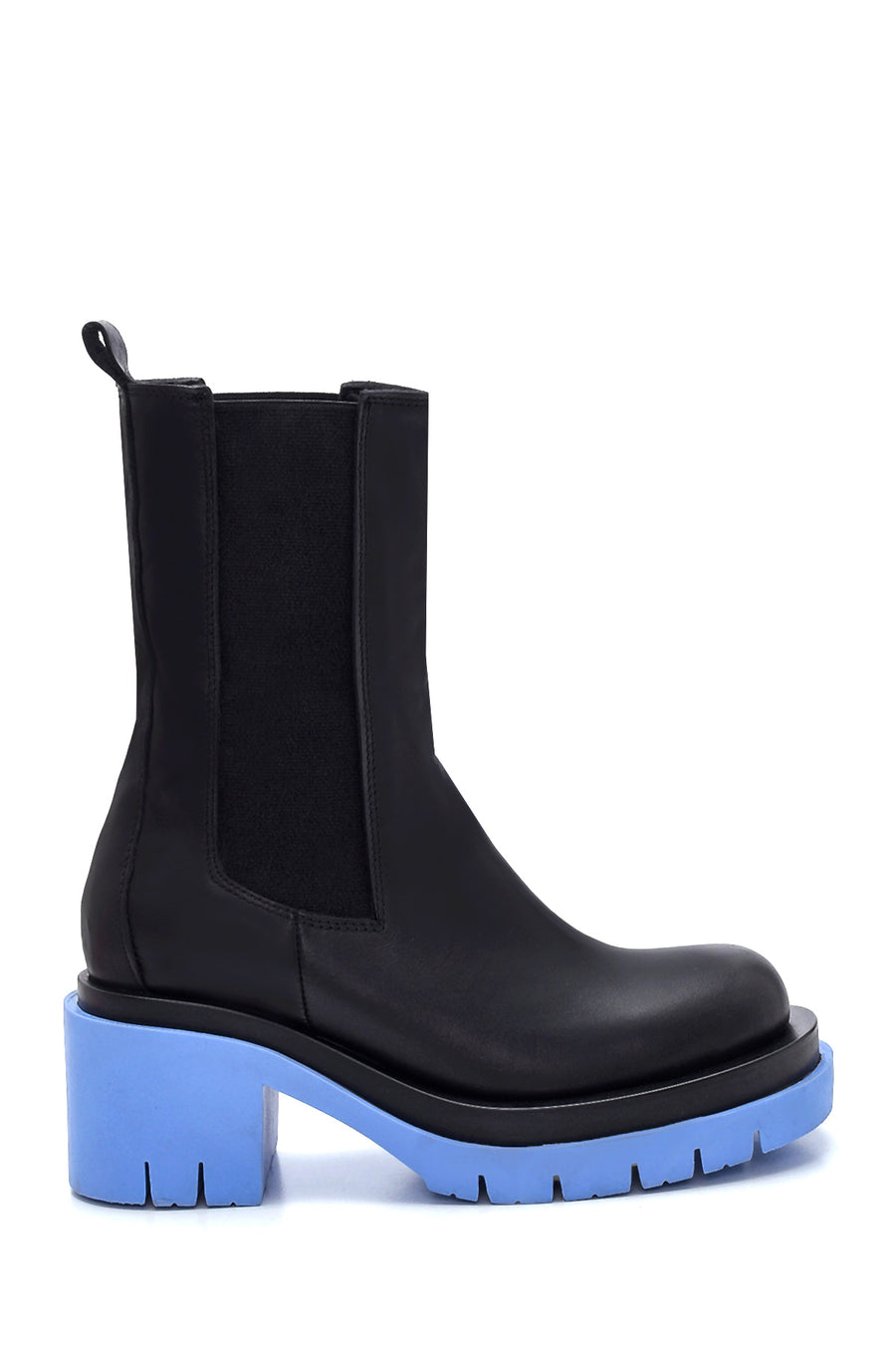 Women's Black Leather Heeled Chelsea Boots 21WFD188218 | Derimod