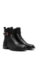 Women's Black Zippered Leather Boots | Derimod