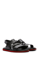 Men's Black Leather Sandals | Derimod