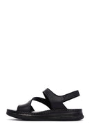 Women's Black Ankle Strap Leather Comfort Sandals | Derimod