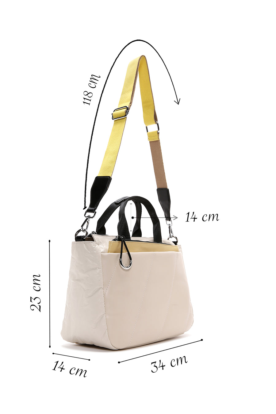 Women's Cream Long Strap Shoulder Bag
