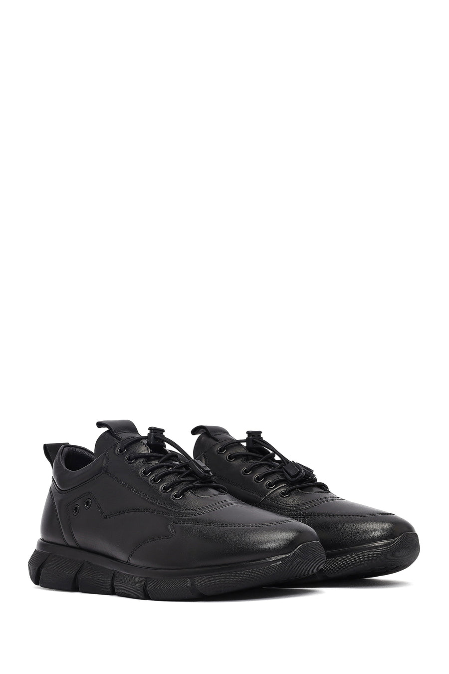 Men's Black Lace Up Leather Casual Shoes