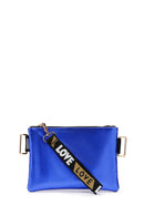 Women's Blue Metallic Portfolio Bag | Derimod