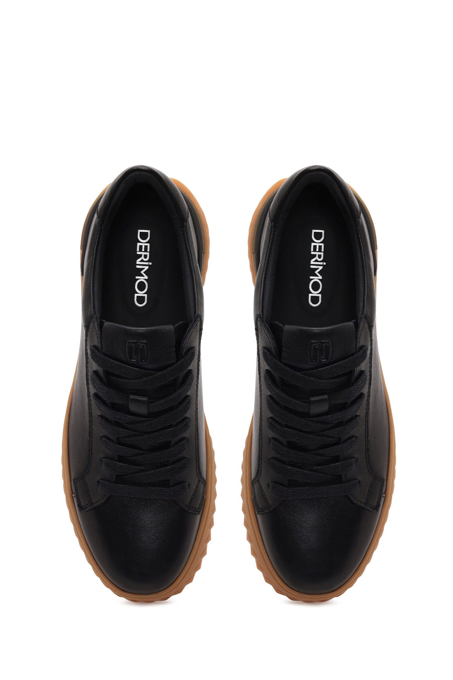 Male Black Lace-up Leather Casual Sneaker