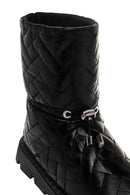 Women's Black Knitted Patterned Metallic Casual Boots | Derimod