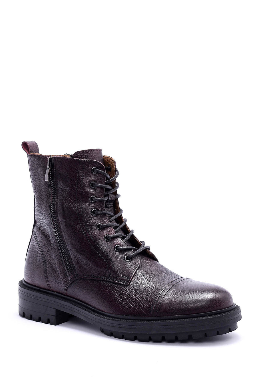Men's Zippered Leather Boots