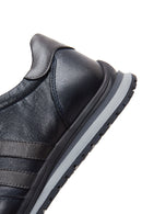 Men's Navy Blue Leather Casual Sneaker | Derimod