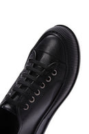 Women's Black Leather Thick Soled Sneaker | Derimod