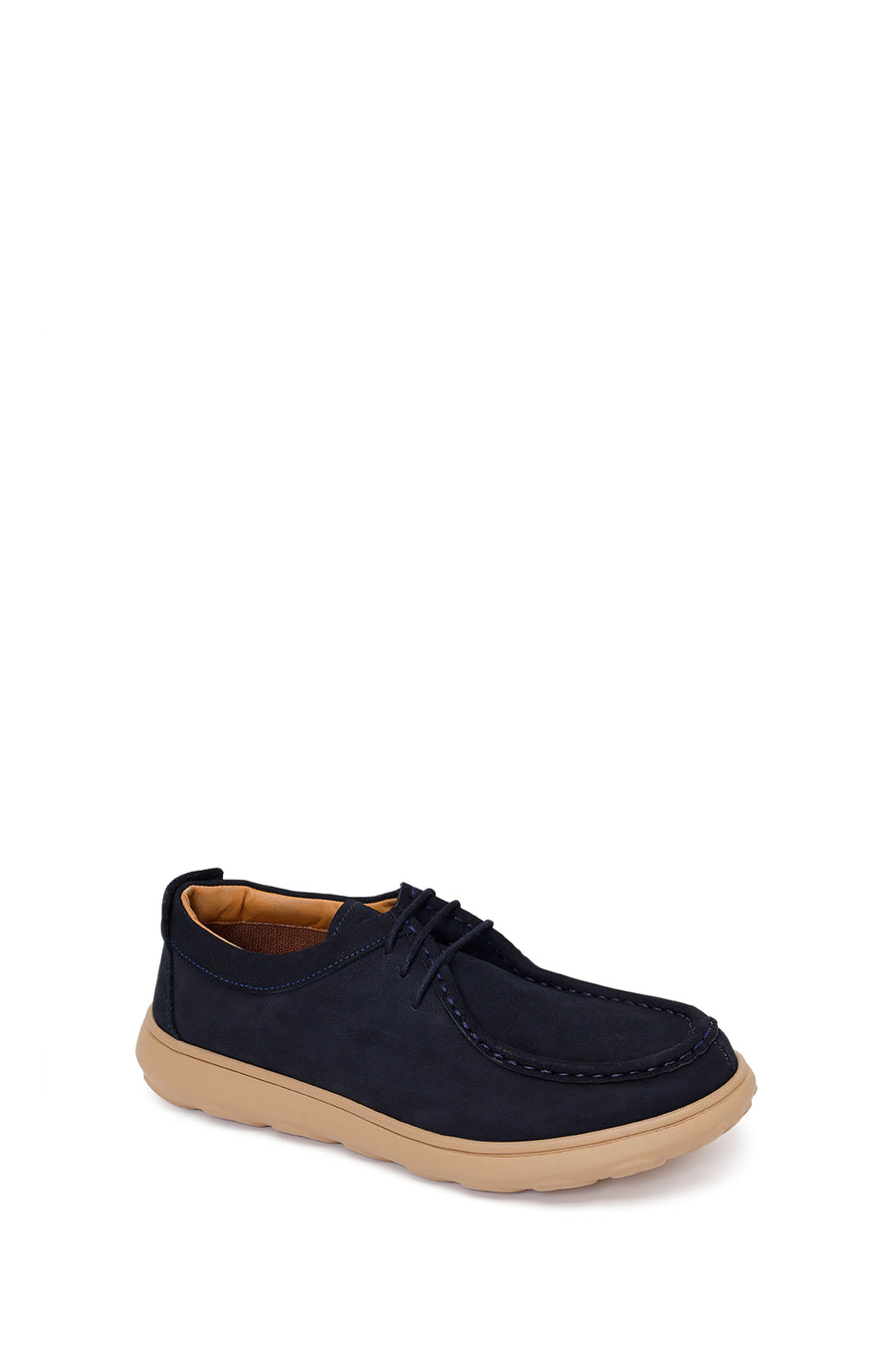 Male Navy Nubuck Leather Casual Shoes