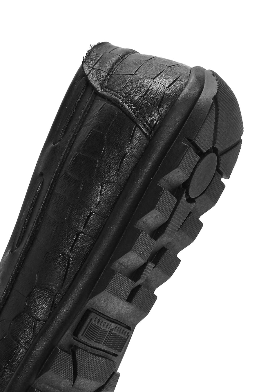Men's Black Crocodile Patterned Leather Casual Loafer