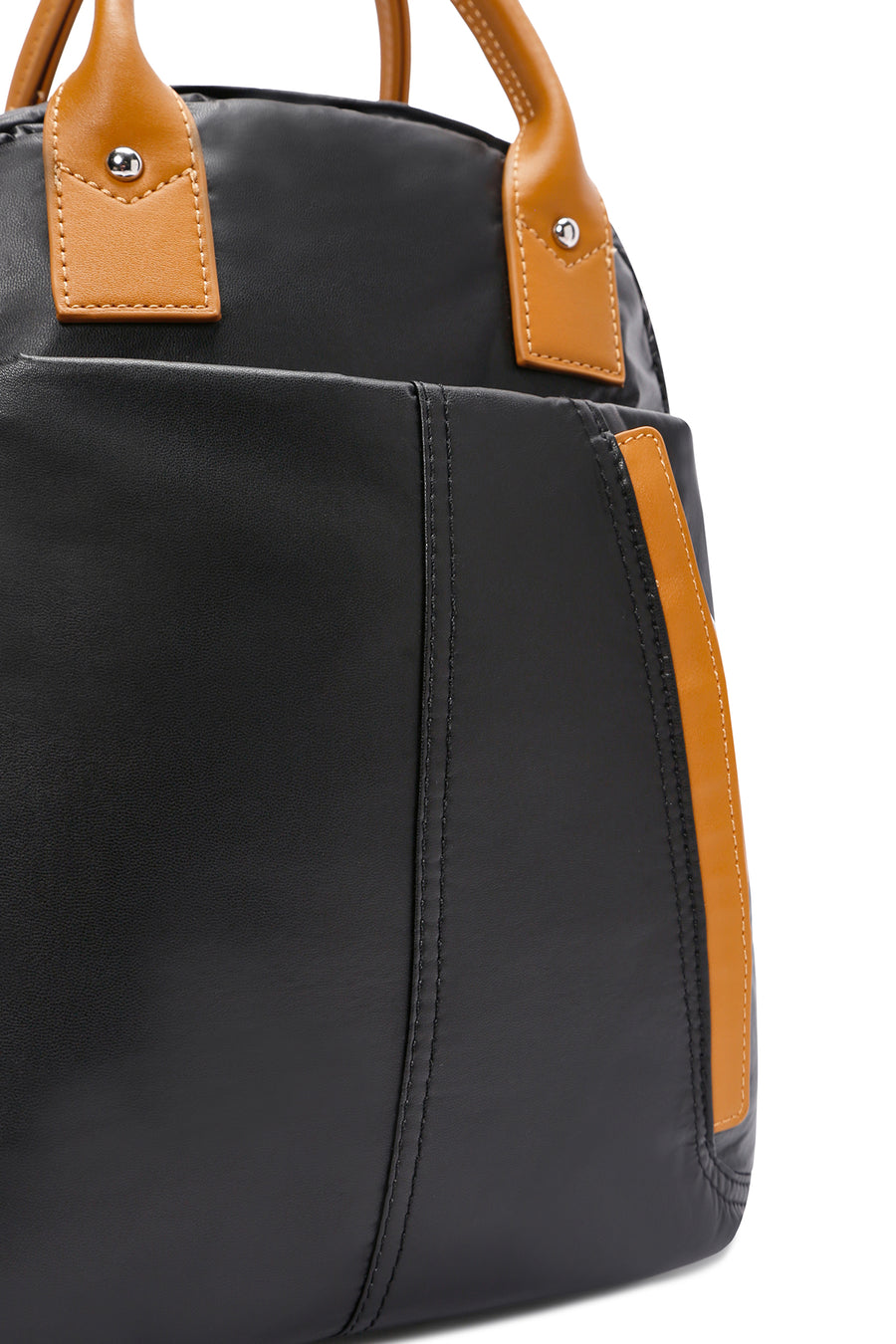 Women's Black Long Strap Backpack
