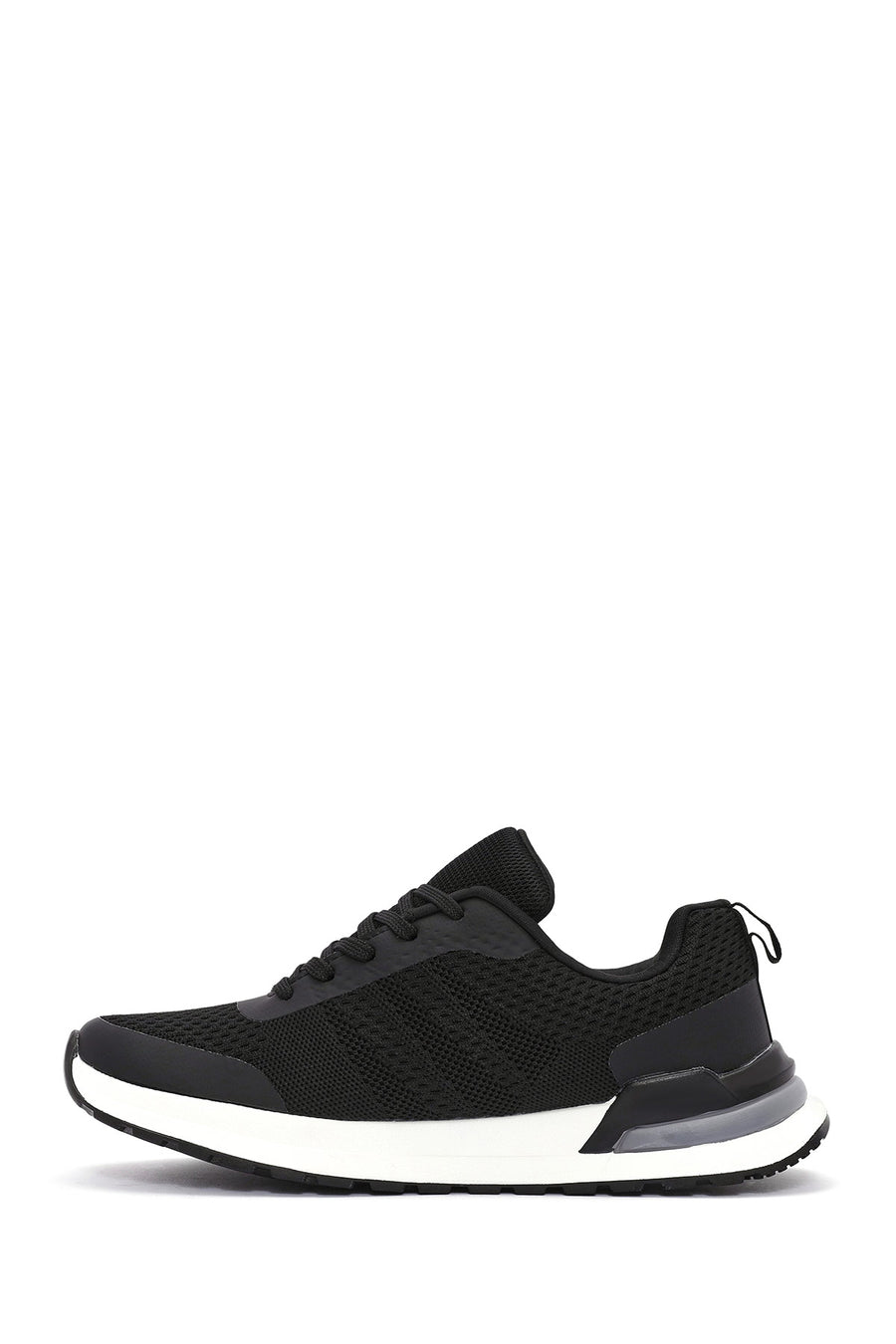 Erkek Siyah Bağcıklı Kumaş Sneaker