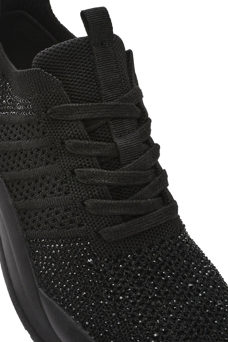 Derimod Zero Women's Black Lace-Up Stone Fabric Sneakers