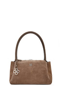 Women's Tan Suede Leather Shoulder Bag | Derimod