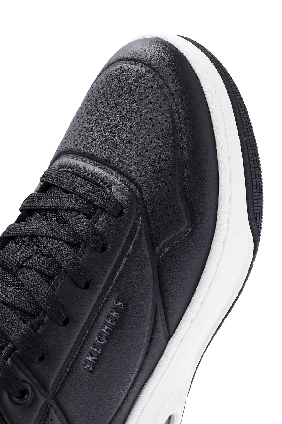 Skechers Men's Black Uno Court Lace-Up Chunky Sole Sneakers