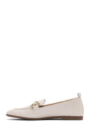 Women's Cream Masculine Loafer | Derimod