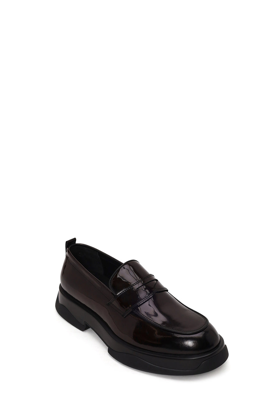 Male Burgundy Chunky-Soled Leather Loafer