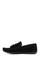 Men's Black Tasseled Suede Leather Casual Loafer | Derimod