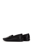 Women's Black Leather Comfort Loafer | Derimod