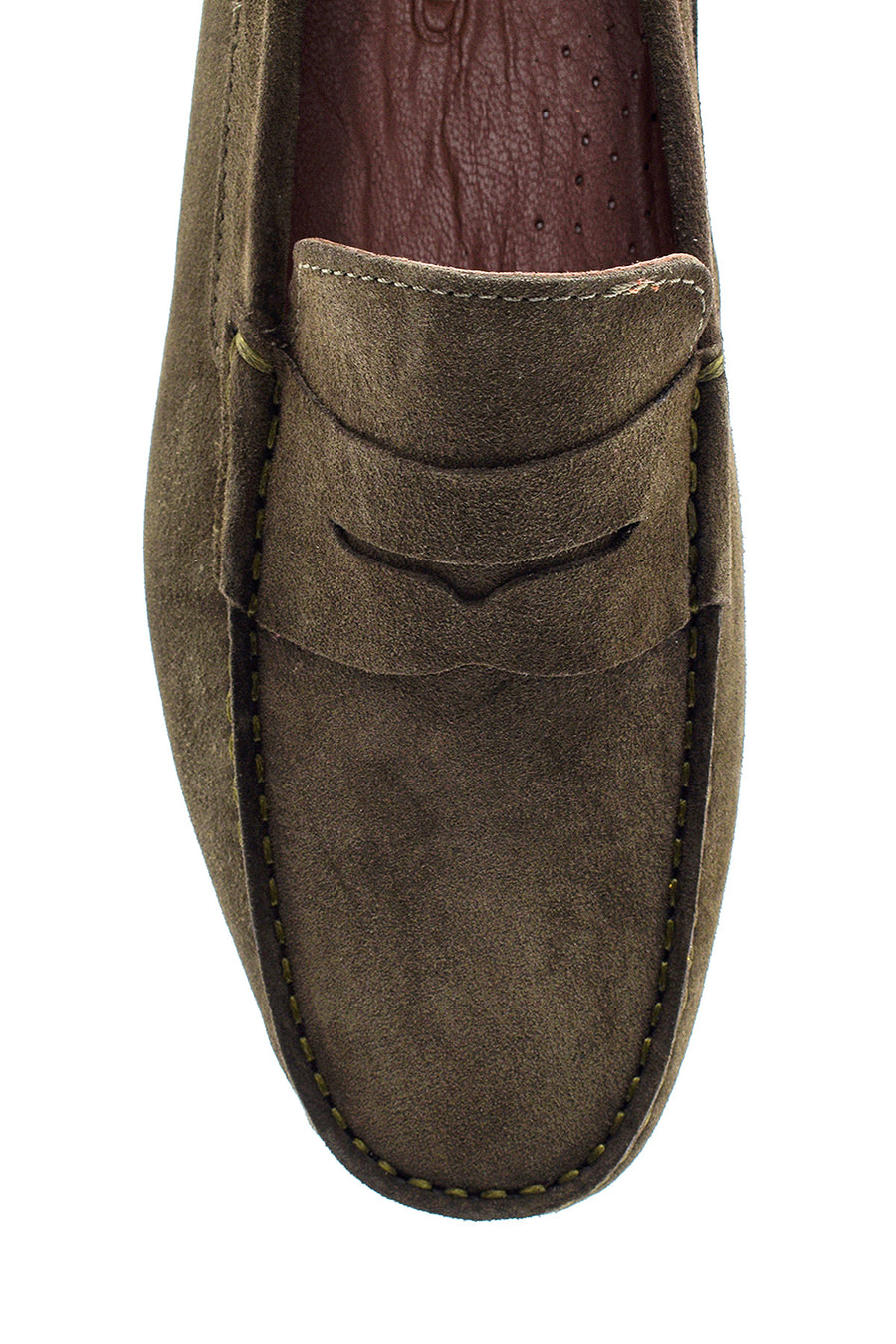 Erkek Haki Deri Süet Casual Loafer