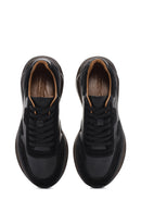 Men's Black Thick Sole Lace Up Leather Sneaker | Derimod