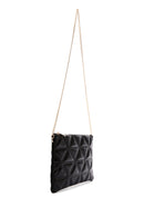 Women's Black Long Chain Strap Quilted Clutch Bag | Derimod