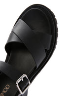 Women's Black Ankle Strap Thick Soled Sandals | Derimod