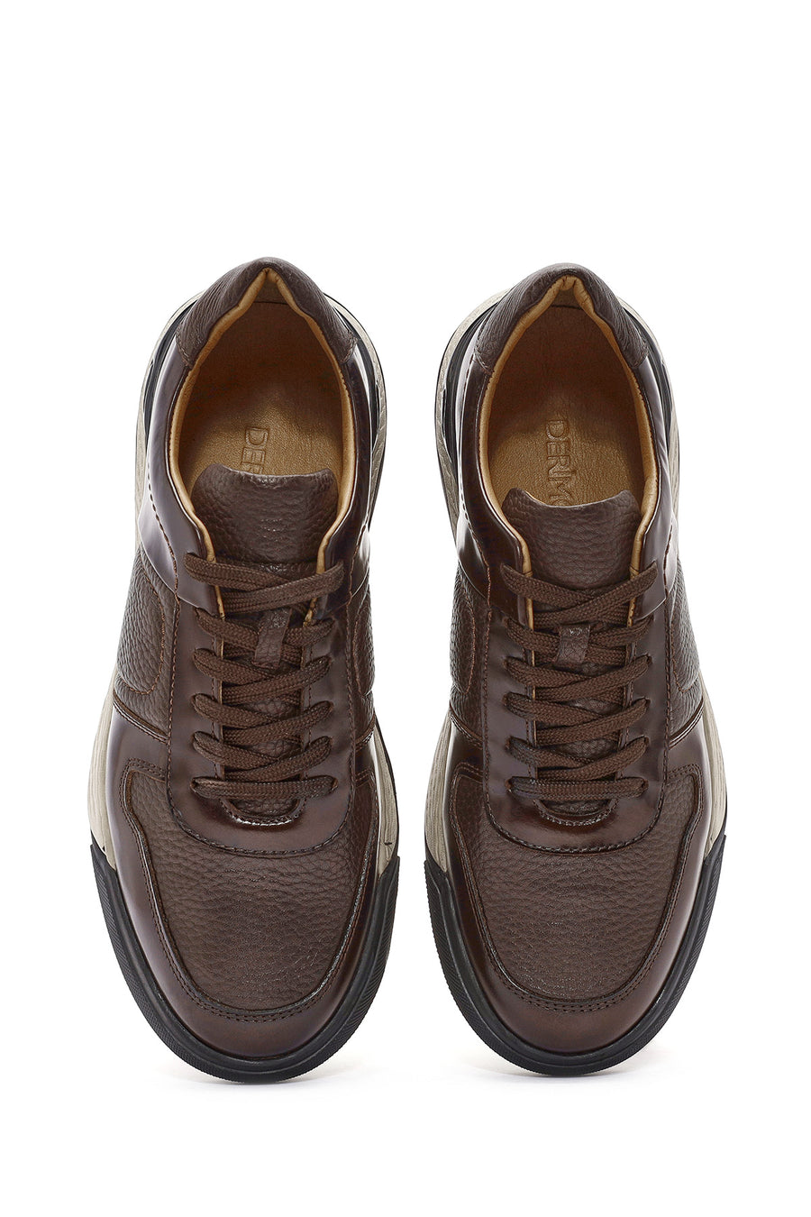 
Men's Brown Lace-Up Leather Casual Sneaker
