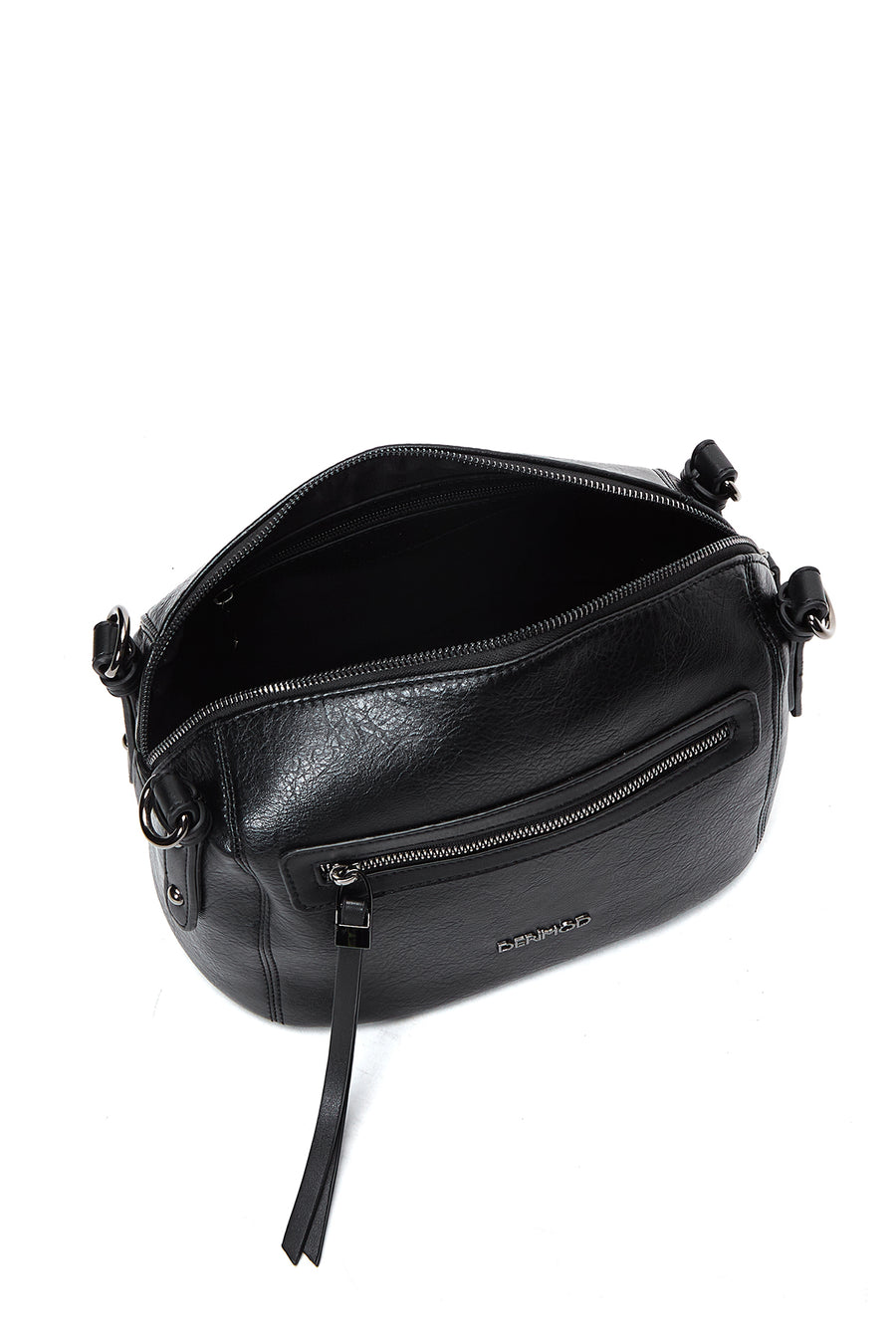 Woman Black Long-Strap Crossbody Bag