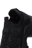 Women's Black Stone Thick Soled Sneaker | Derimod