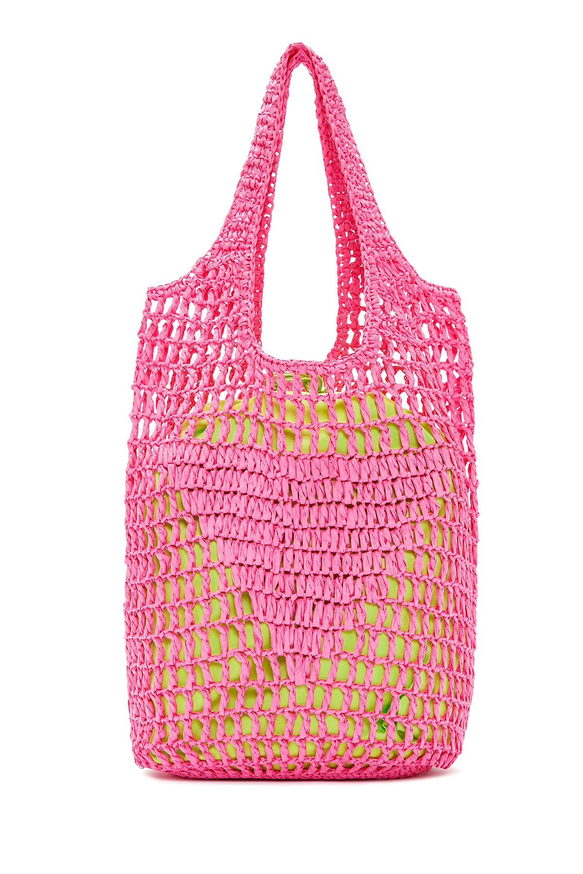 Women's Pink Straw Shoulder Bag 24SBD2467M7 | Derimod