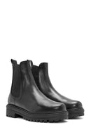 Women's Black Leather Chelsea Boots | Derimod