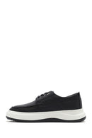 Men's Black Lace-Up Thick-Soled Leather Casual Shoes | Derimod