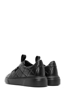 Men's Black Lace-Up Crocodile Patterned Leather Sneakers | Derimod
