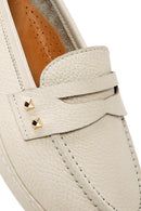 Women's Beige Leather Loafer | Derimod