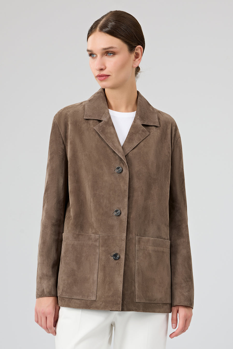 Gloria Kadın Vizon Oversize Süet Deri Ceket 25WGD560010 | Derimod