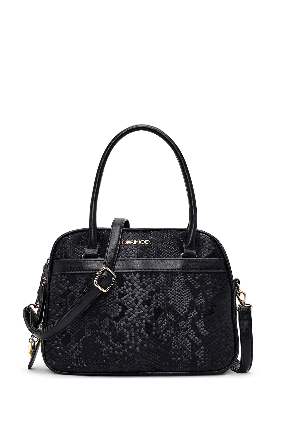 Woman Black Long-Strap Printed Shoulder Bag WB200012SB | Derimod