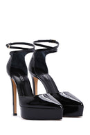 Women's Black Patent Leather Platform High Heel Stiletto | Derimod