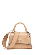 Geox Women's Beige Ciclamina Leather Mini Crossbody Bag | Derimod