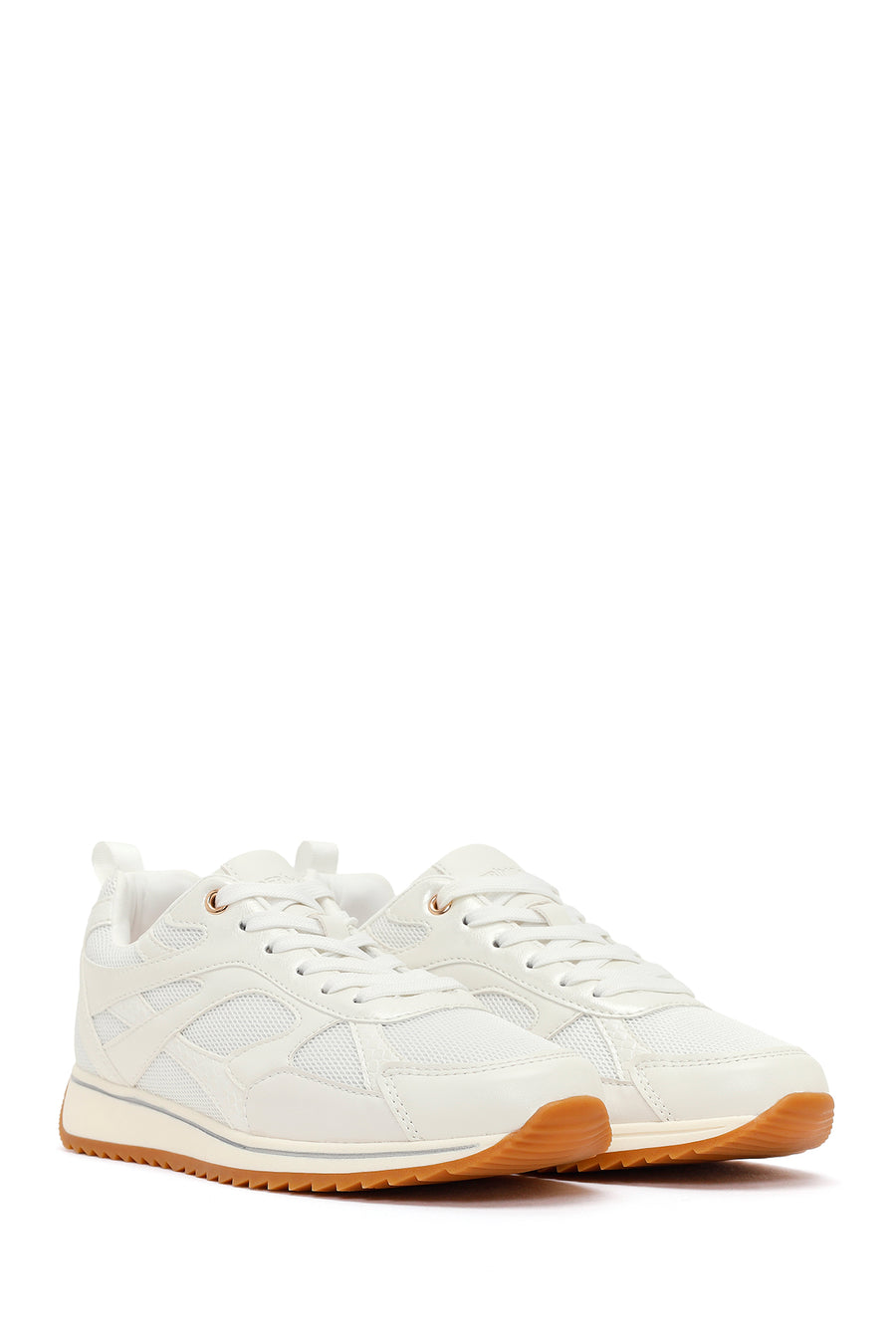 Women's White Lace-Up Sneaker