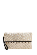 Women's Gold Long Chain Strap Quilted Clutch Bag | Derimod