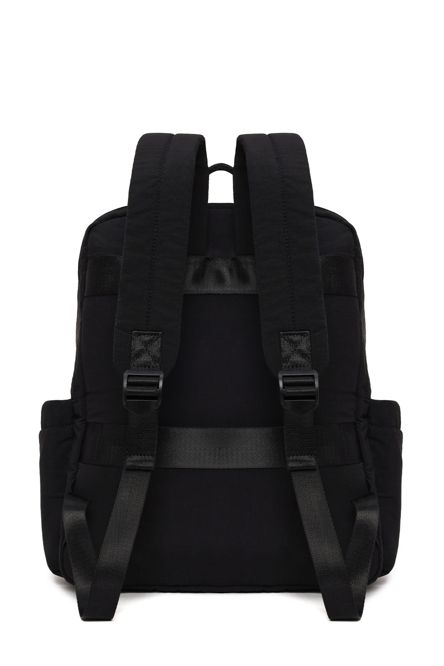 Woman Black Fabric Backpack