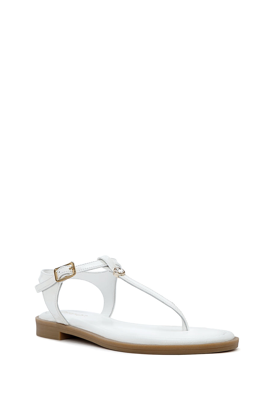 Women's White Flip-Flop Patent Leather Sandals