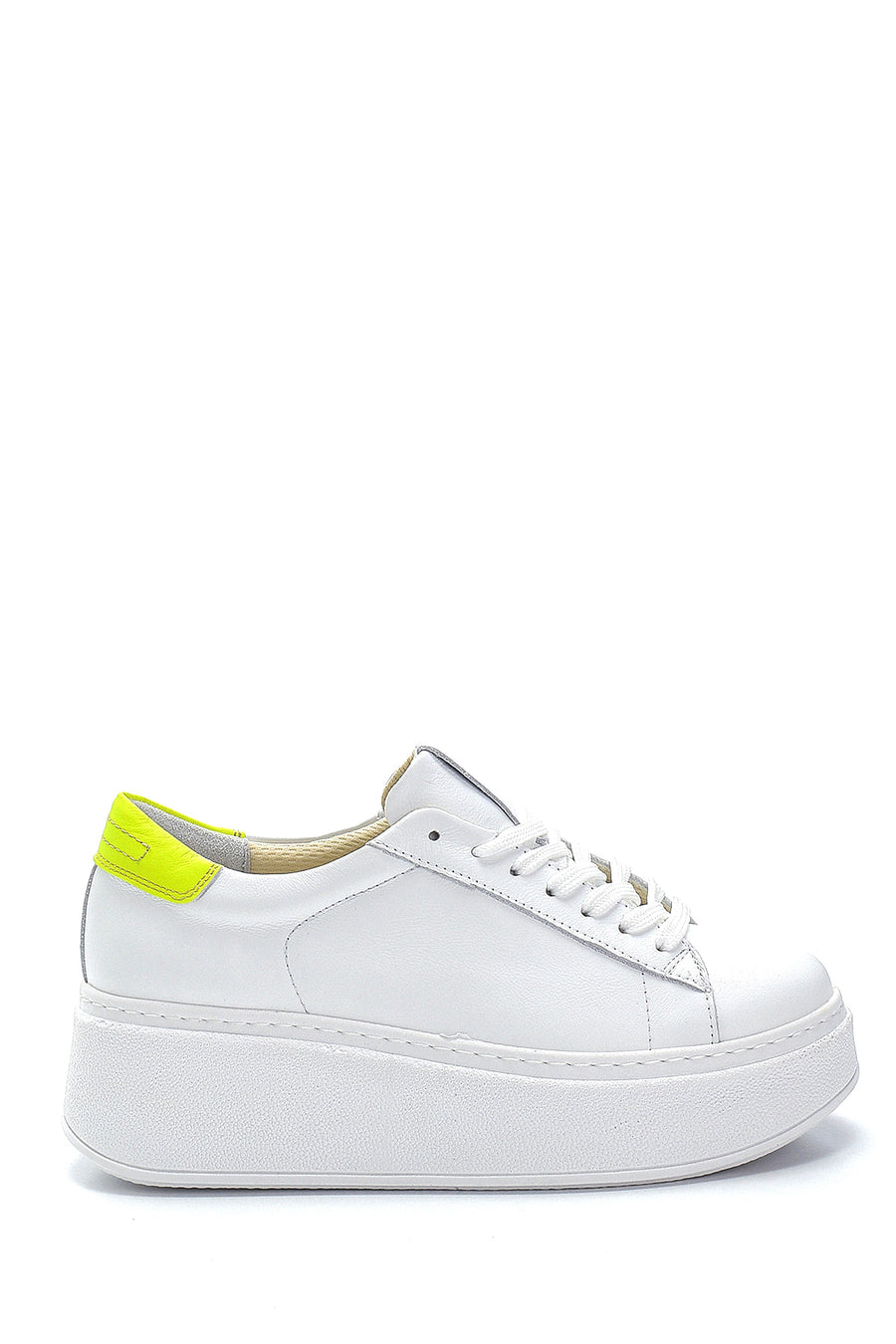Women's Leather High-Sole Sneaker 21SFD510318 | Derimod